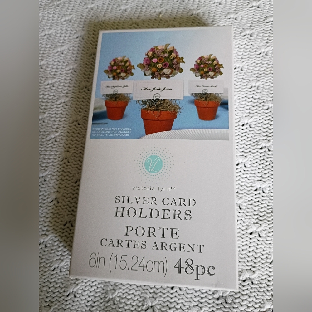 Victoria Lynn Silver Card Holders with Floral Design